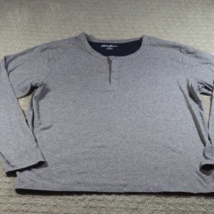 Eddie Bauer Size S Grey Long Sleeve Henley Shirt - LIKE NEW